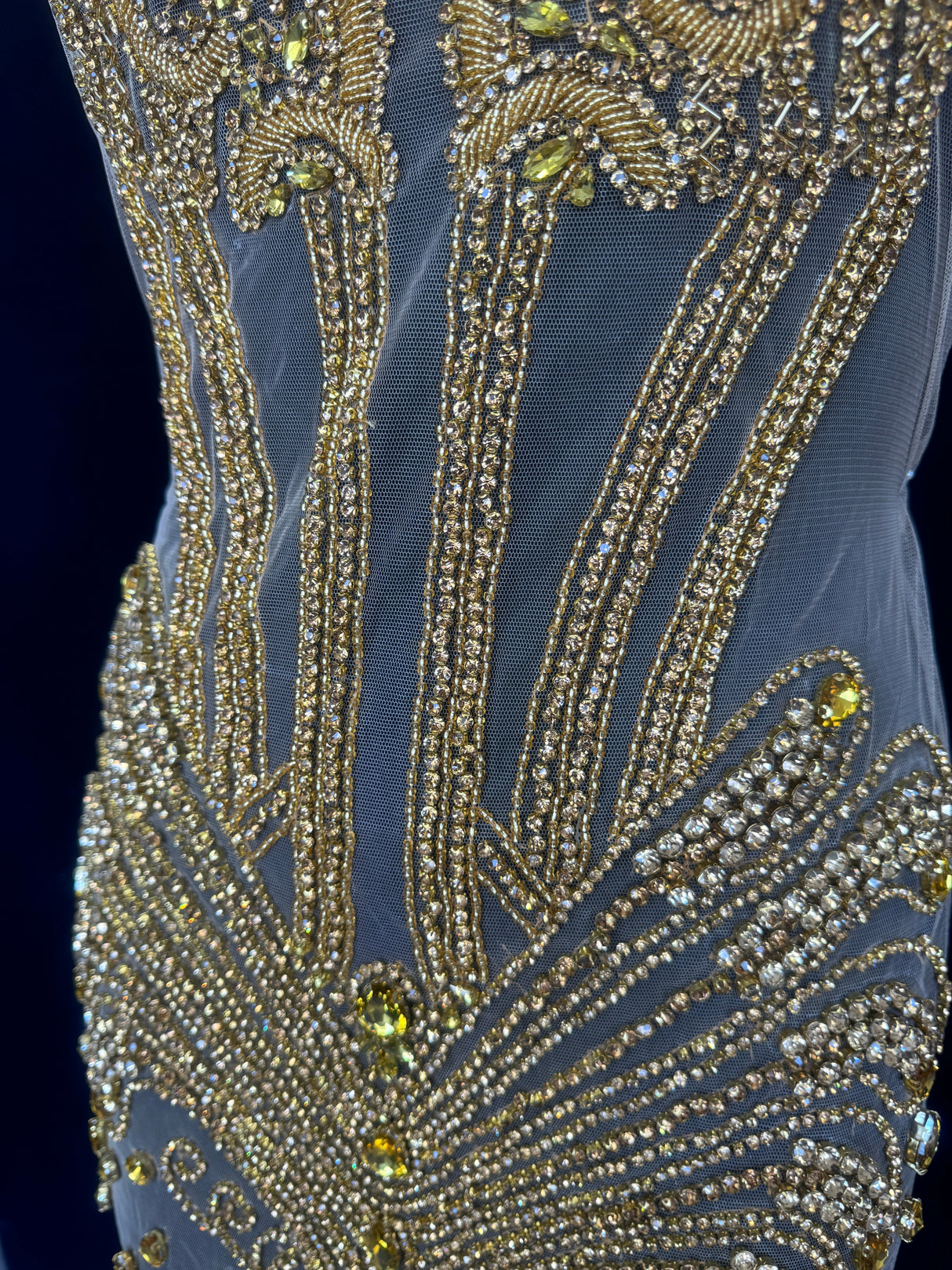 Gold Rhinestone Bodice Appliqué