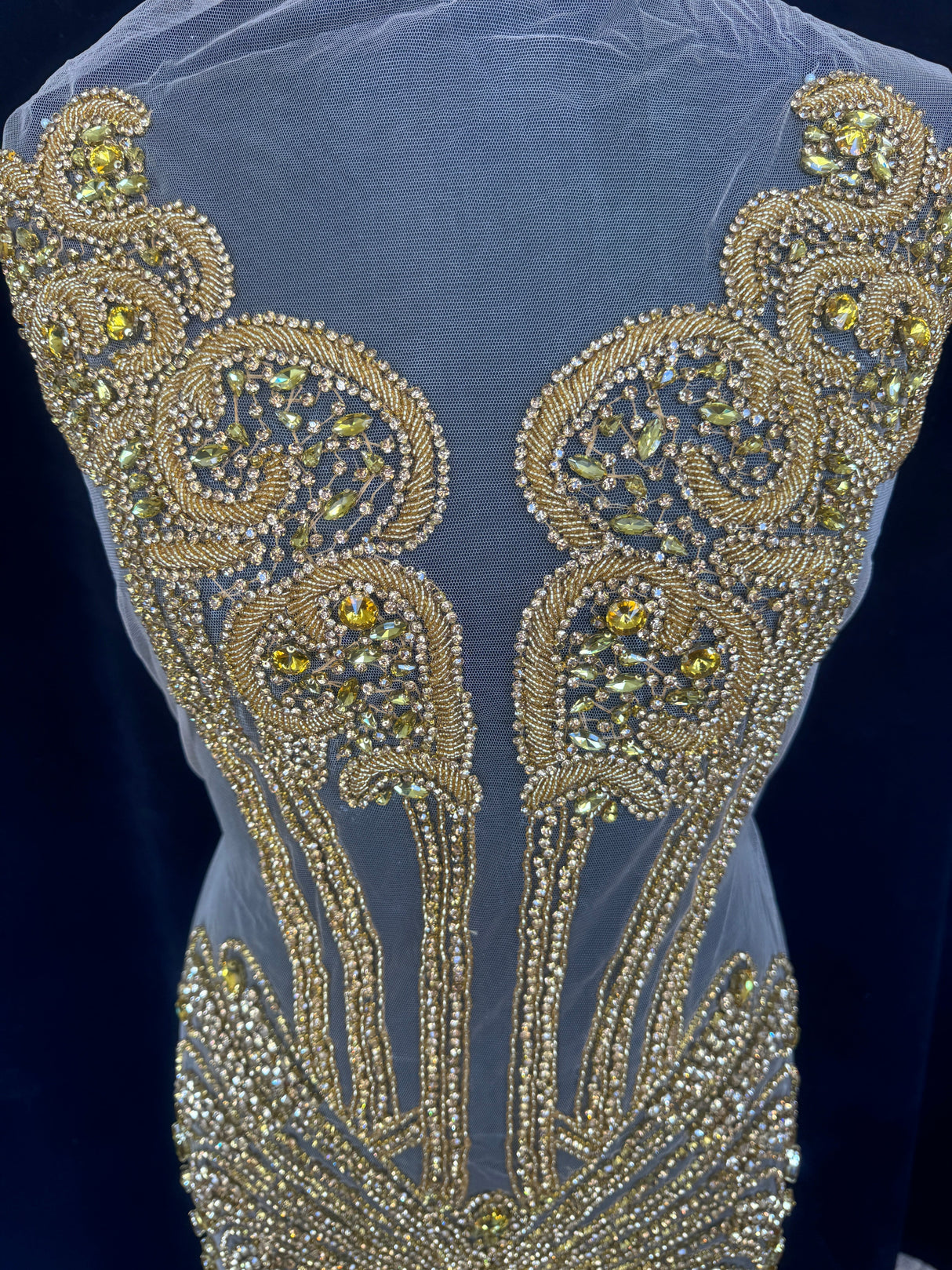 Gold Rhinestone Bodice Appliqué