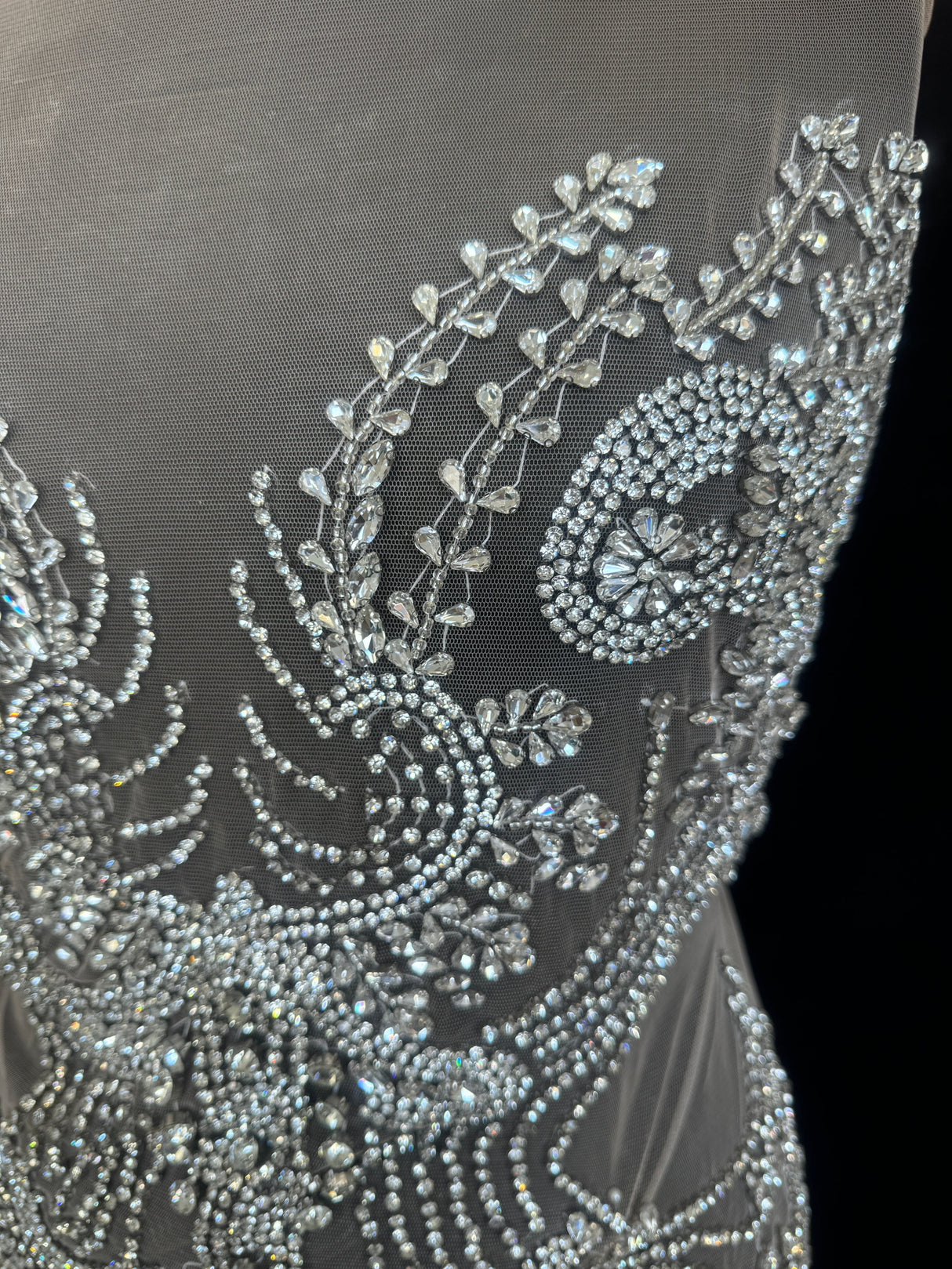Silver Rhinestone Bodice Appliqué