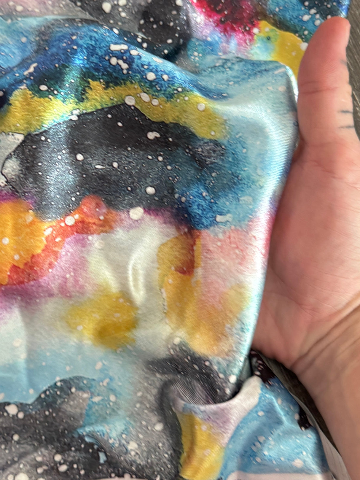 Printed Nylon Spandex Watercolor Galaxy Splash