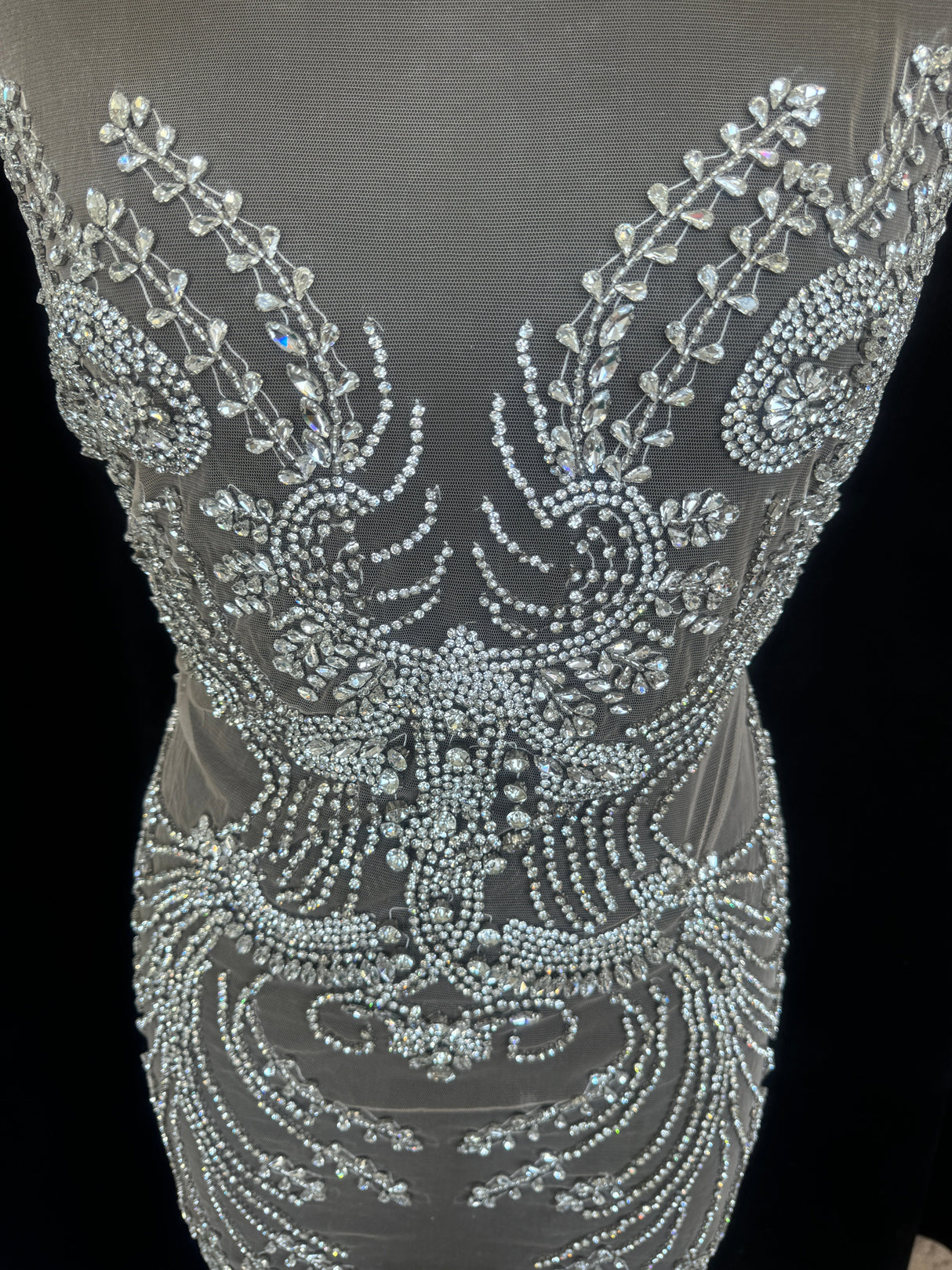 Silver Rhinestone Bodice Appliqué