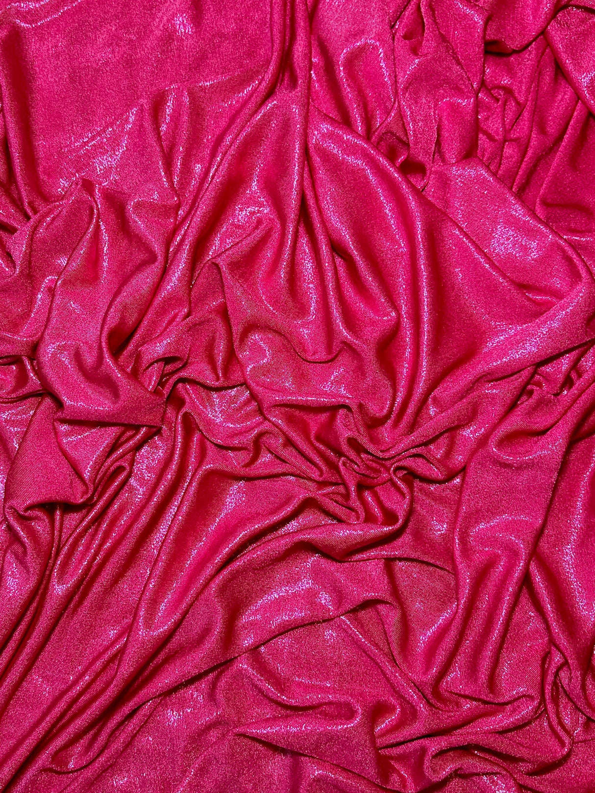 Shiny Foiled Jersey Knit Hot Pink