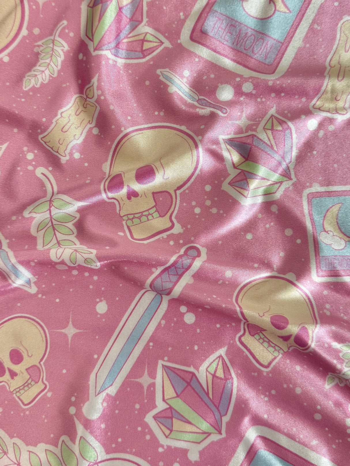 Printed Nylon Spandex Blush Skull Tarot