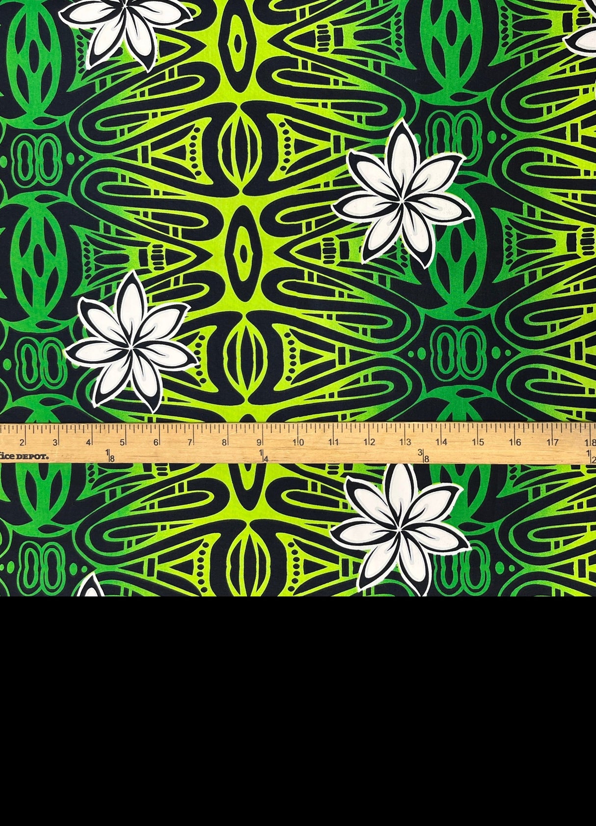 Tiare Polynesian Geometric Design Cotton Fabric - Grey, Blue, Green, Purple, Geometric Pattern, 36" X 45" (1 Yard)