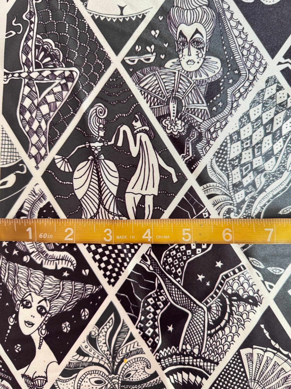 Printed Nylon Spandex Midnight Stories Black