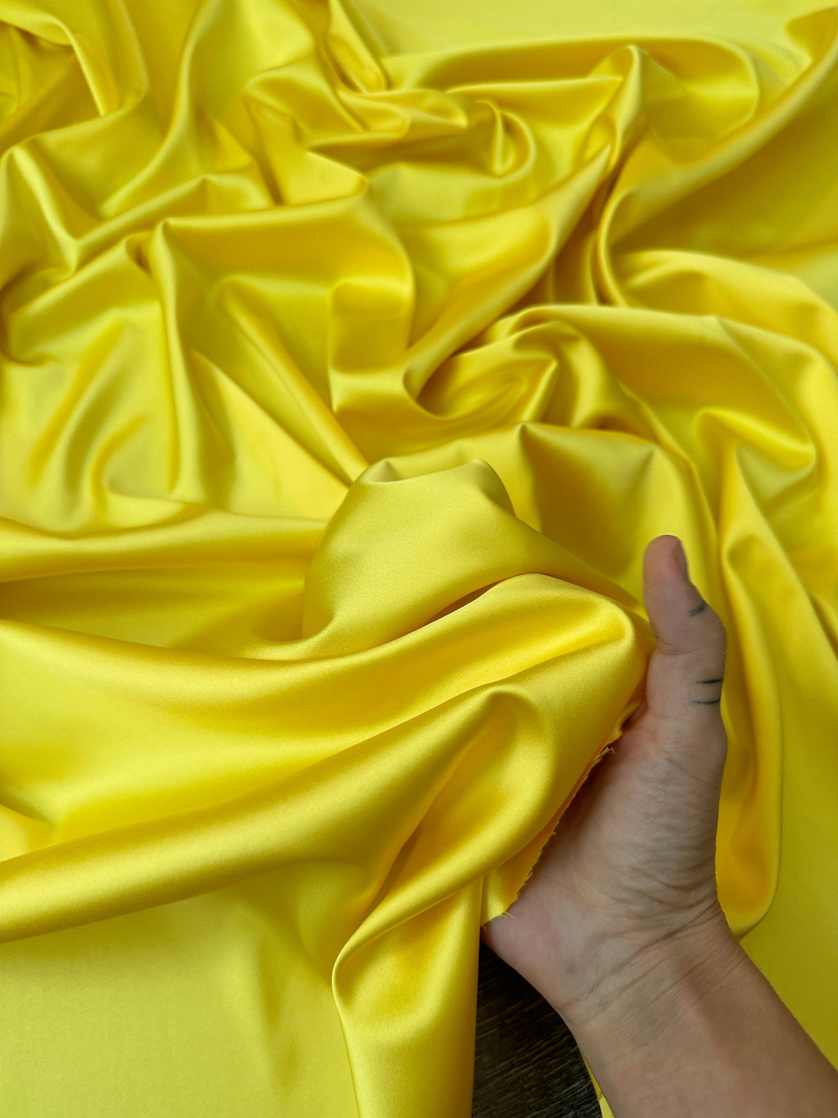 Yellow Stretch Crepe Back Satin
