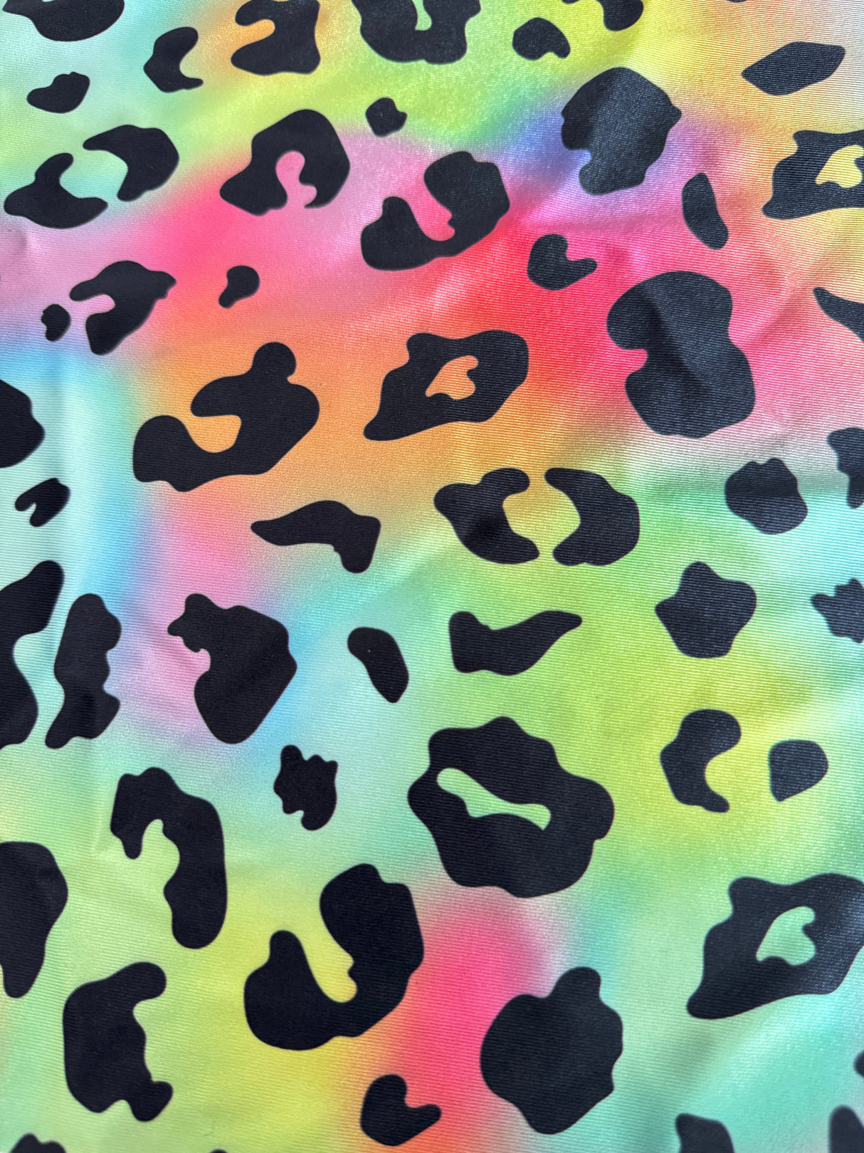 Printed Nylon Spandex Rainbow Leopard