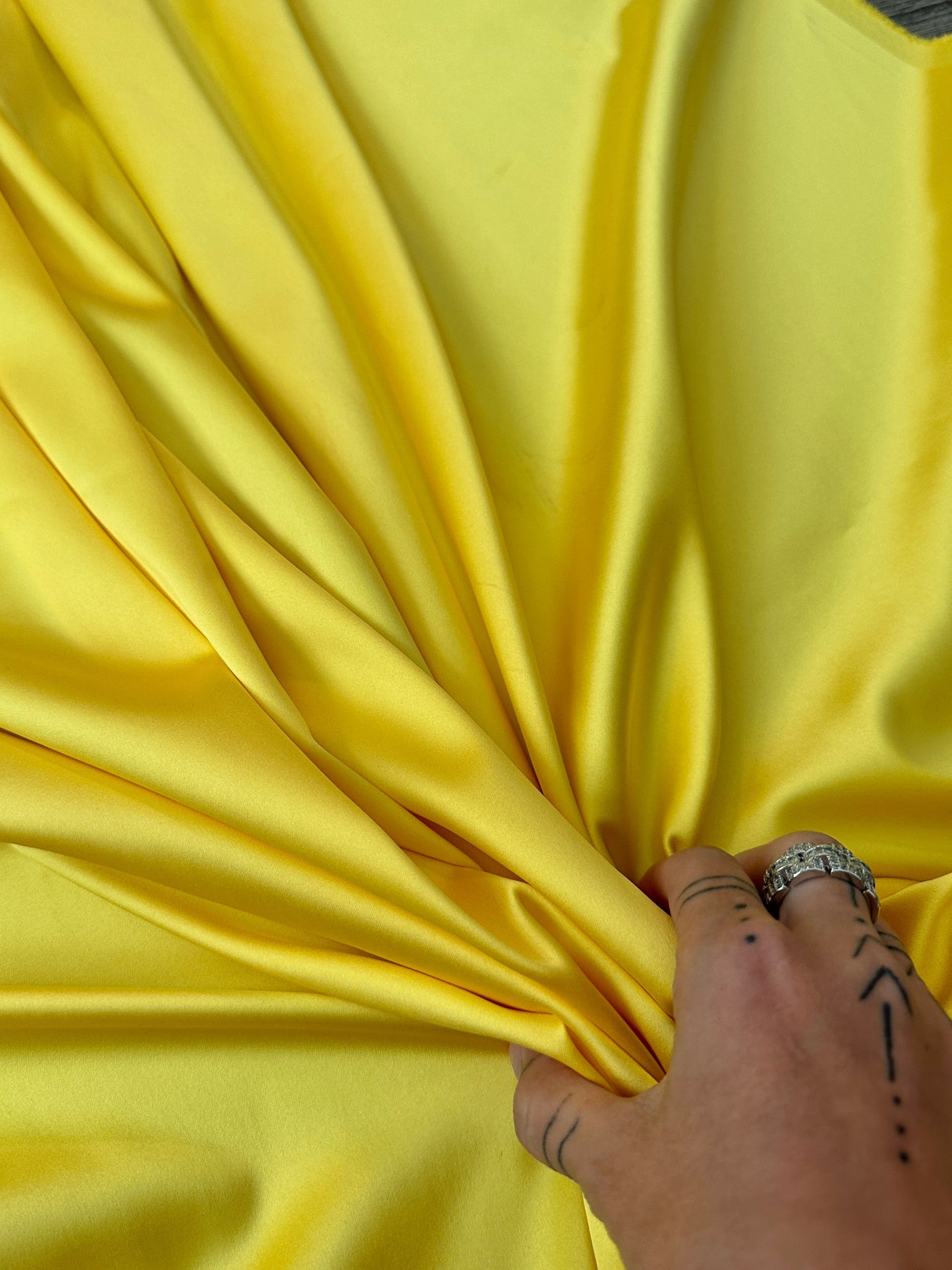 Yellow Stretch Crepe Back Satin
