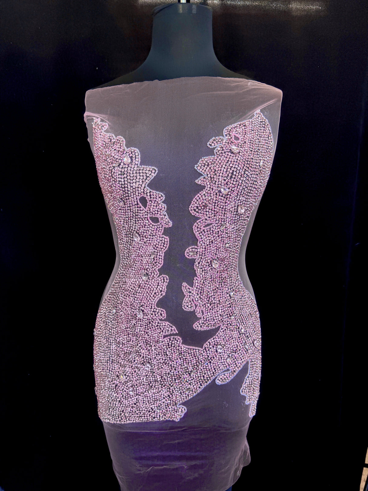 Pink Rhinestone Bodice Applique