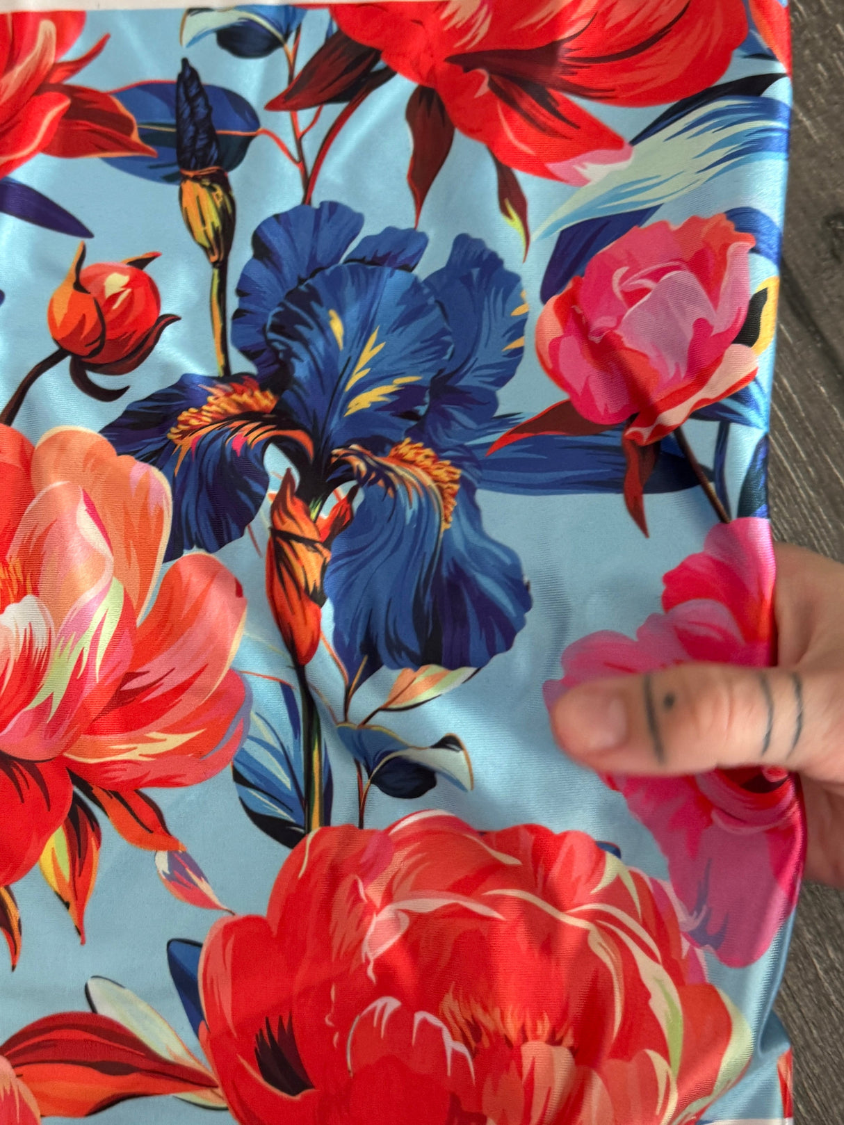Printed Nylon Spandex Garden Flowers Multicolor