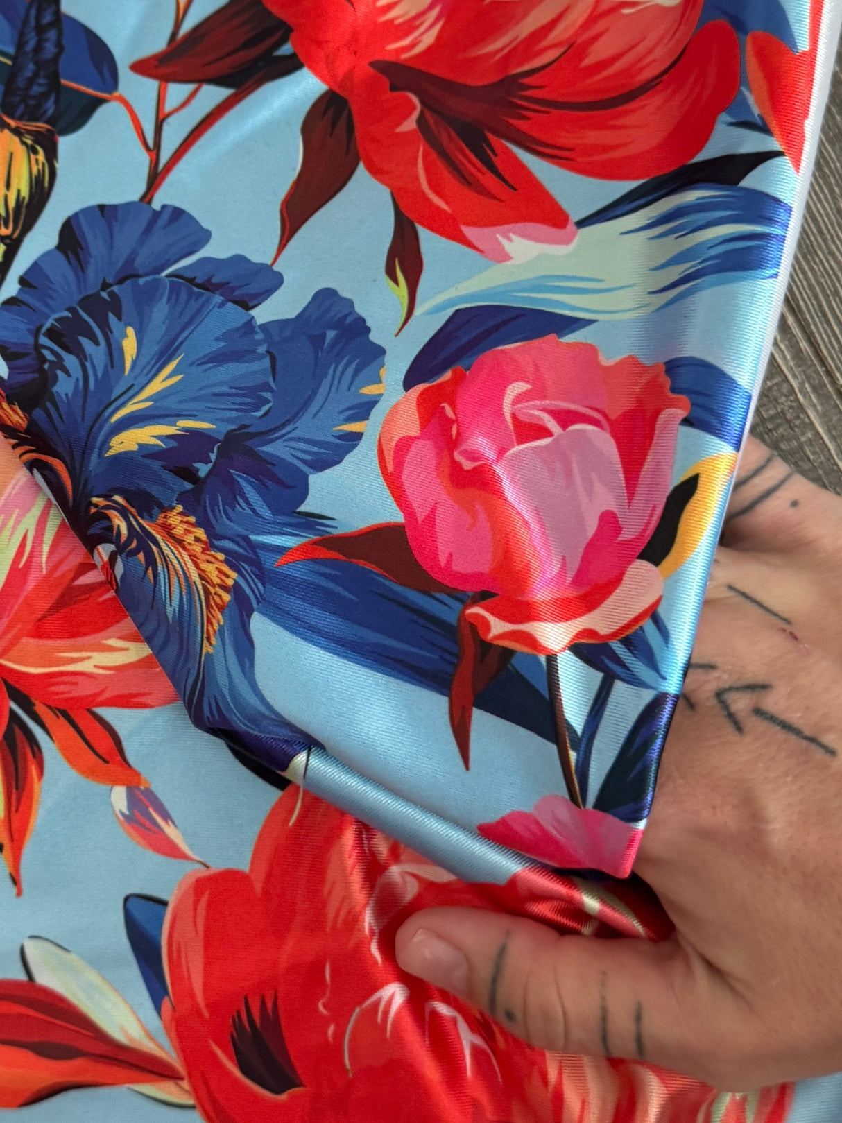 Printed Nylon Spandex Garden Flowers Multicolor