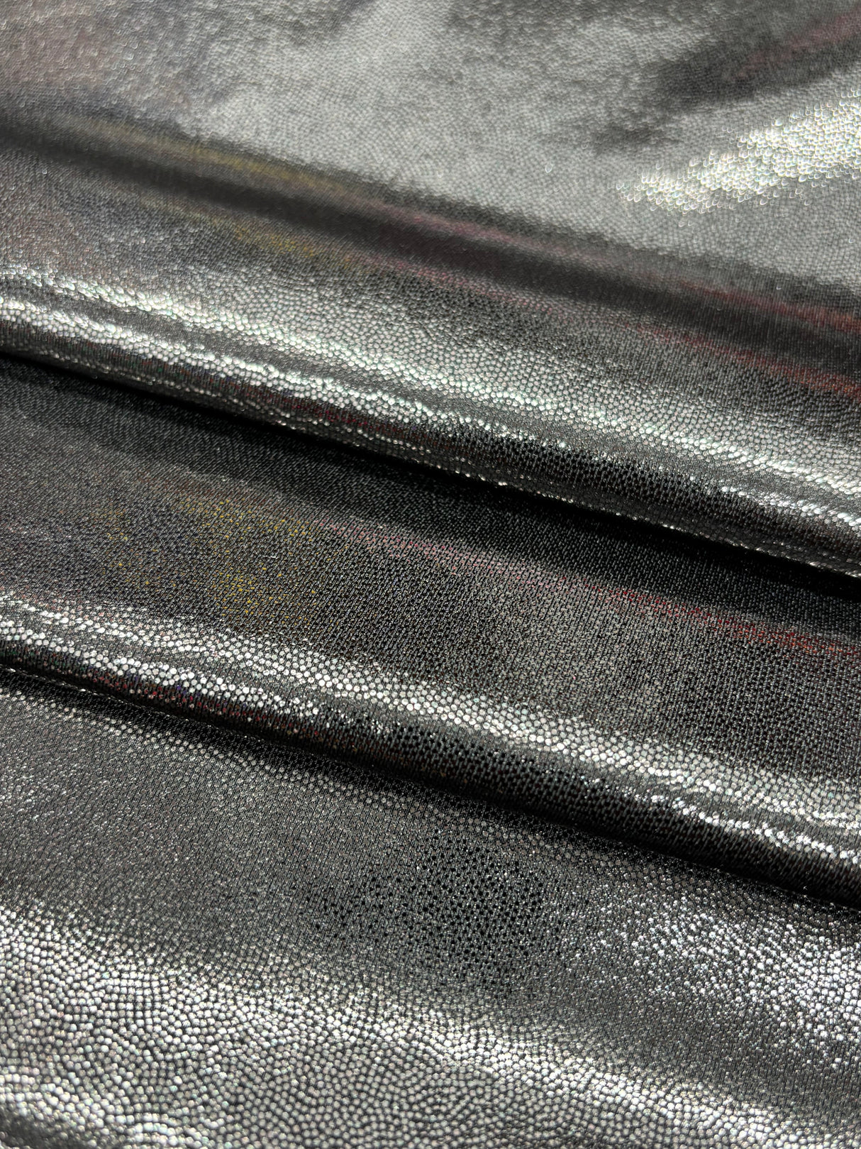Gun Metal Mystique Spandex Fabric - Gun Metal, Metallic, 60" Width (1 Yard)