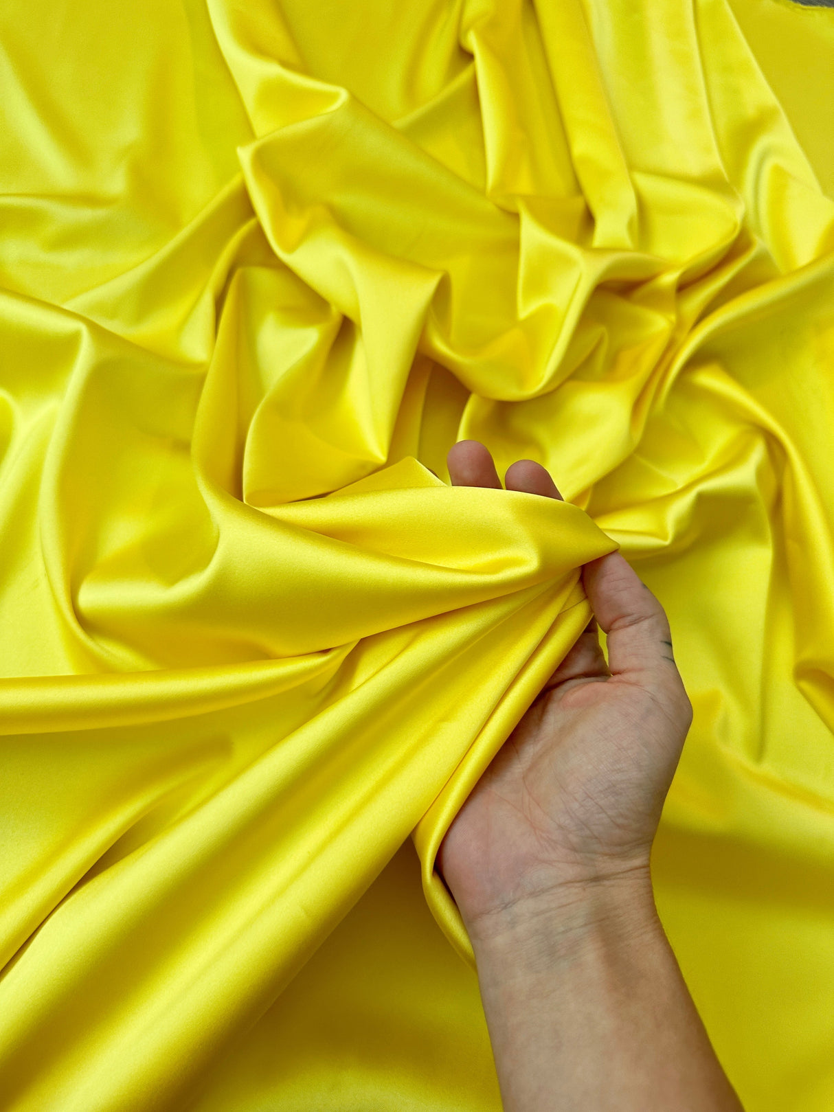 Yellow Stretch Crepe Back Satin