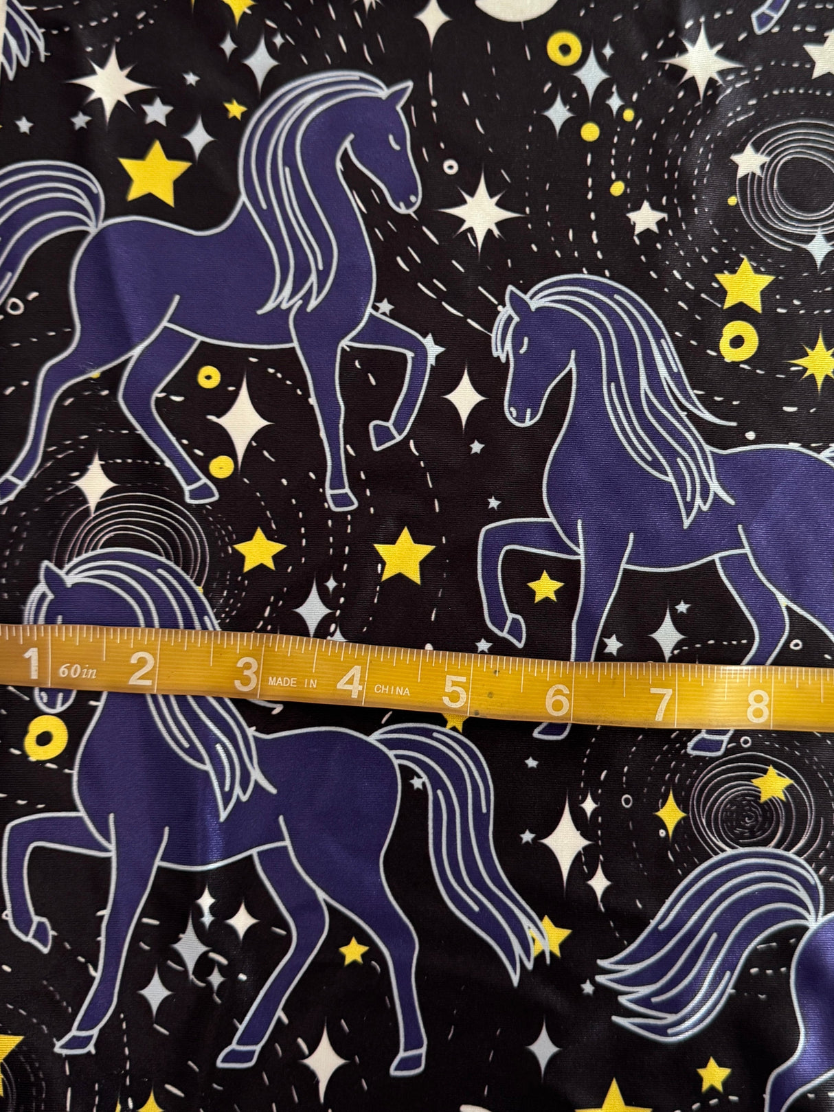 Printed Nylon Spandex Celestial Horses