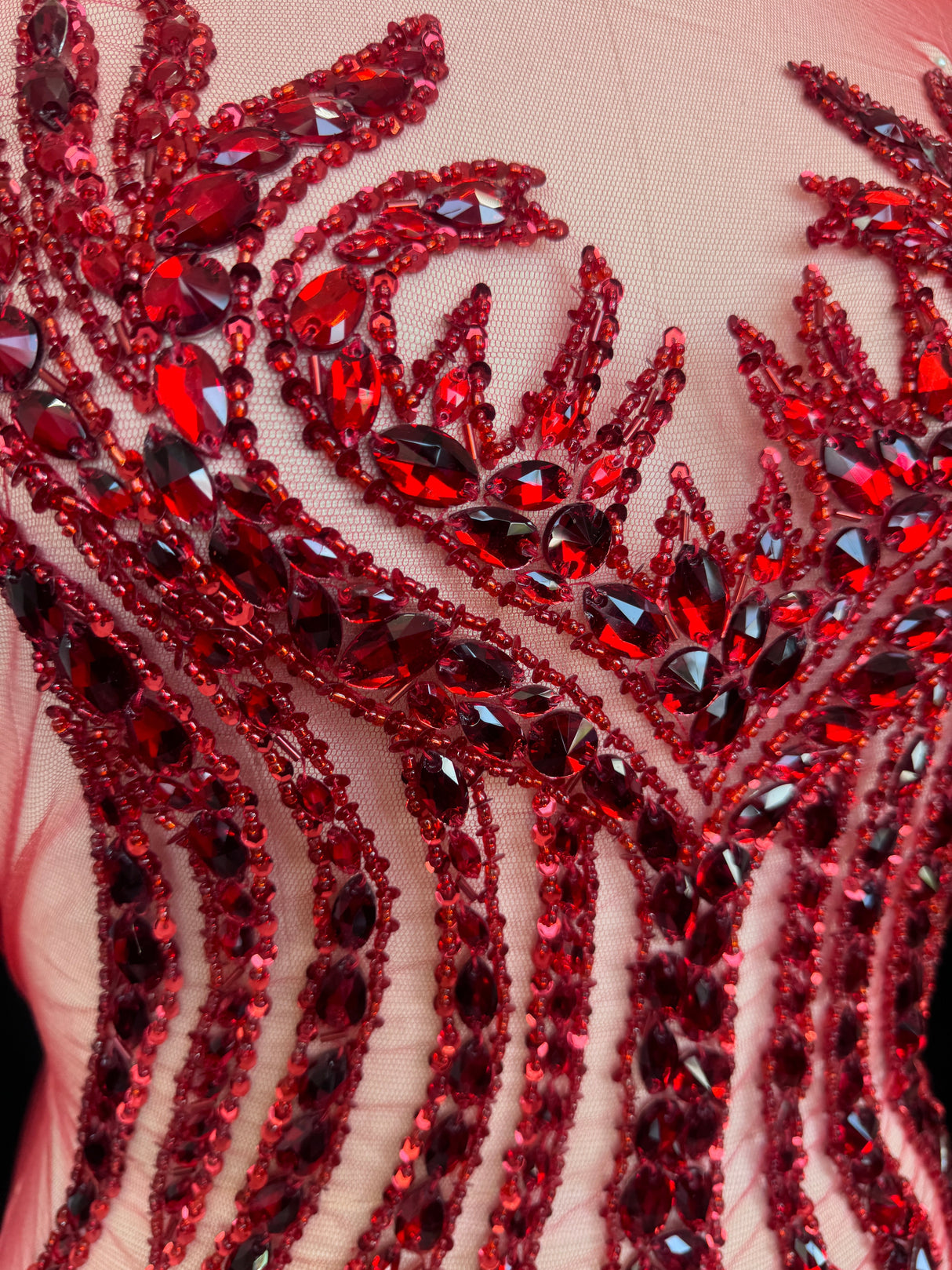 Red Rhinestone Bodice Applique