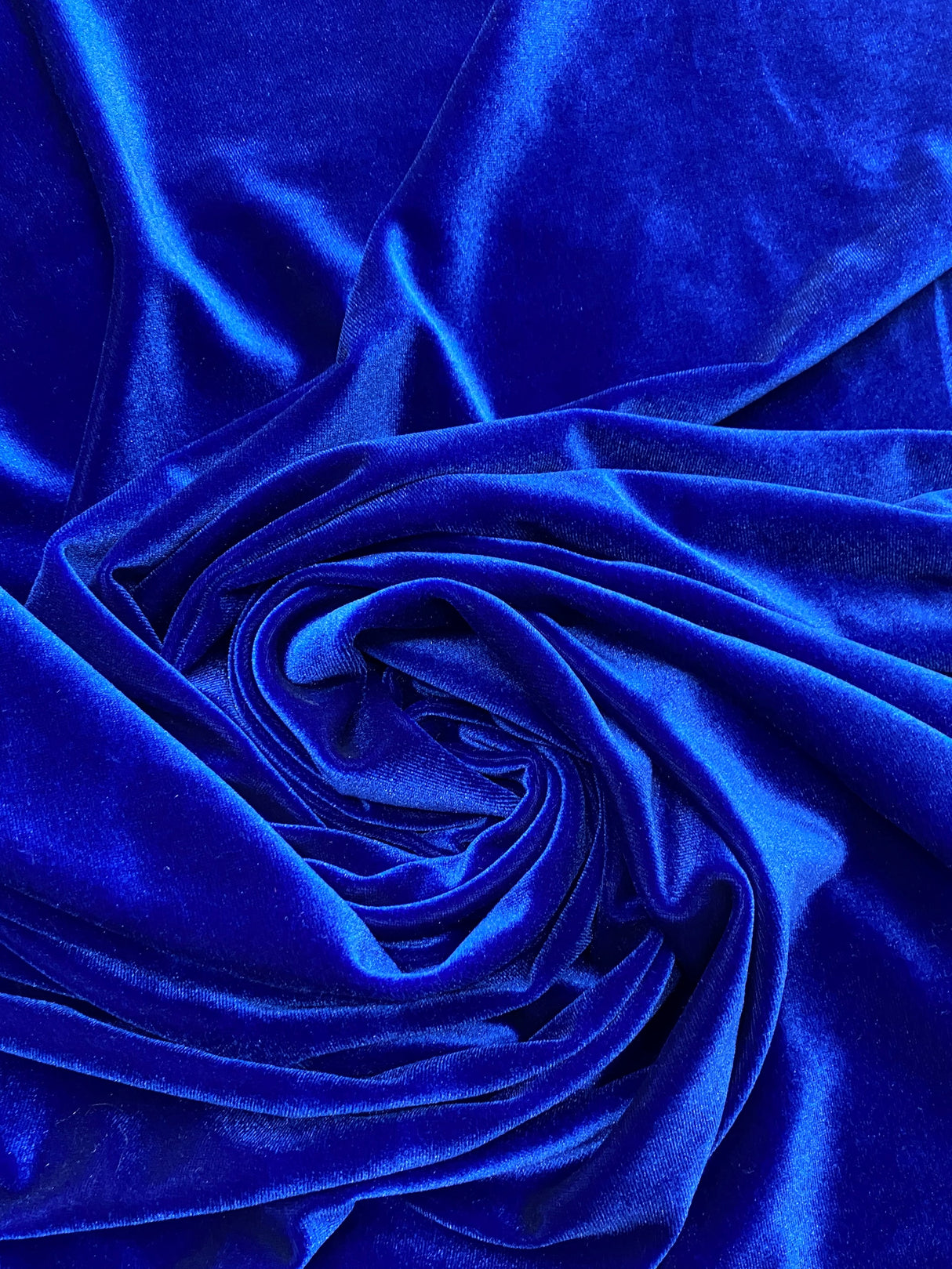 Royal Stretch Velvet Fabric - Royal Blue, 58"-60" Width