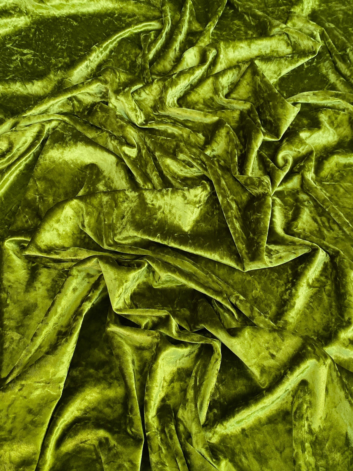 Stretch Crushed Velvet Olive