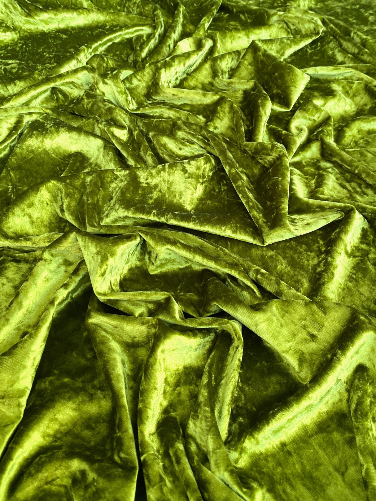 Stretch Crushed Velvet Olive
