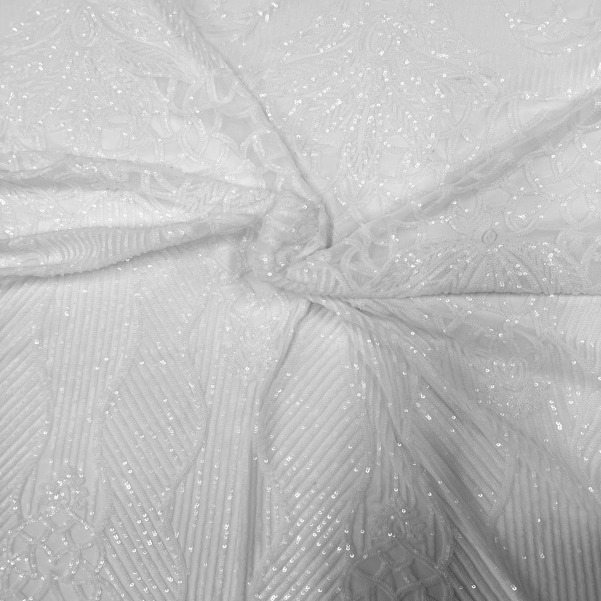 Stretch Sequins Fabric with Mesh Backing