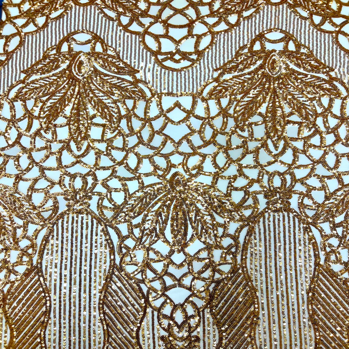 Stretch Sequins Fabric with Mesh Backing