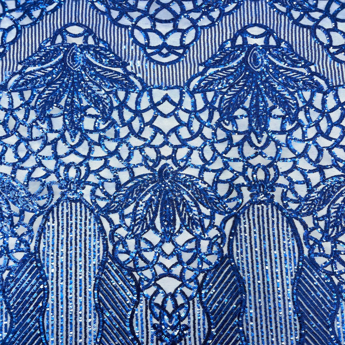 Stretch Sequins Fabric with Mesh Backing