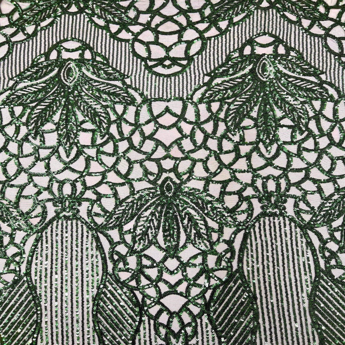 Stretch Sequins Fabric with Mesh Backing