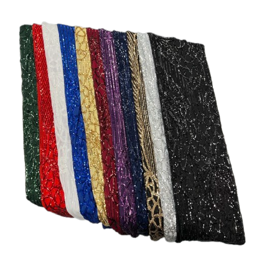 Stretch Sequins Fabric with Mesh Backing