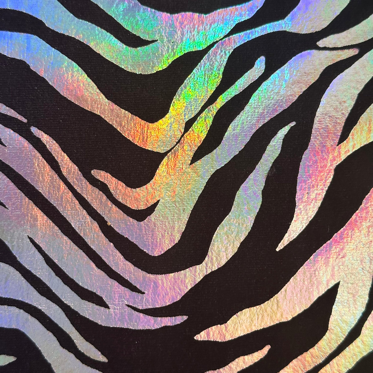 Holographic Zebra Stretch Velvet Fabric 60"