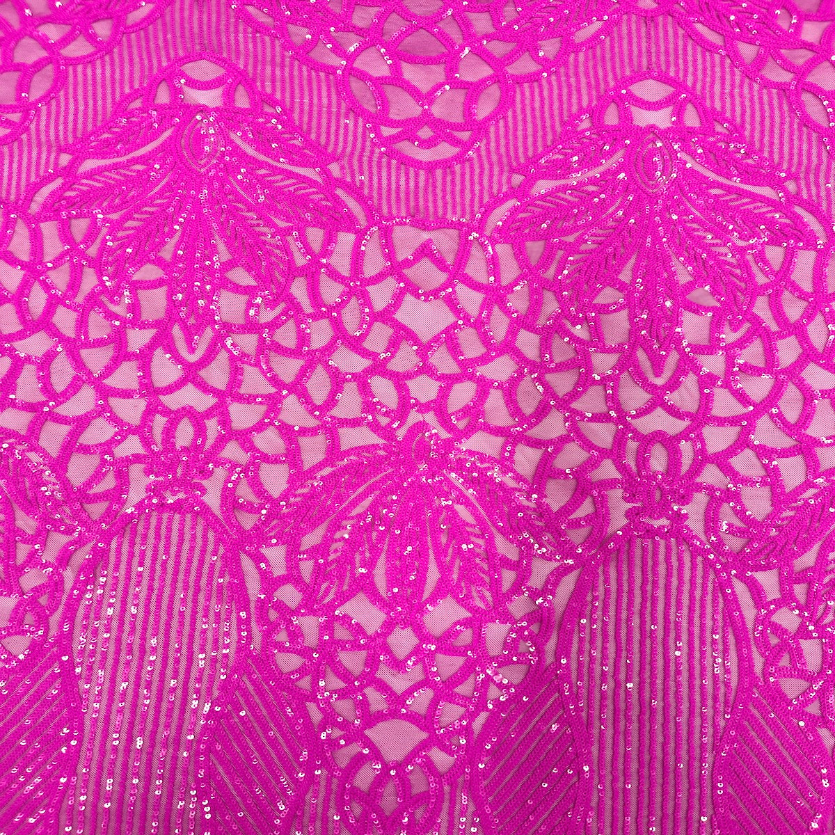Stretch Sequins Fabric with Mesh Backing