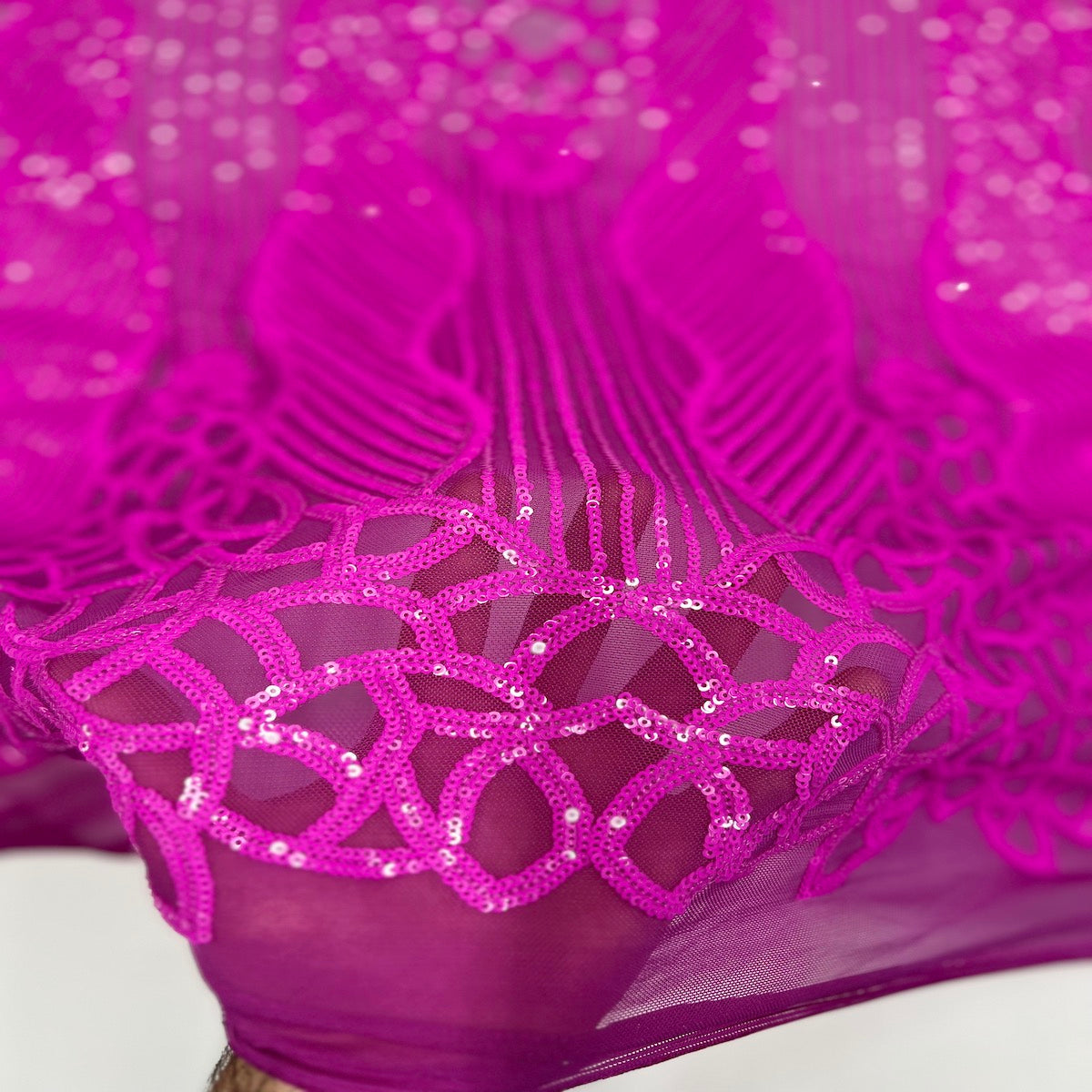 Stretch Sequins Fabric with Mesh Backing