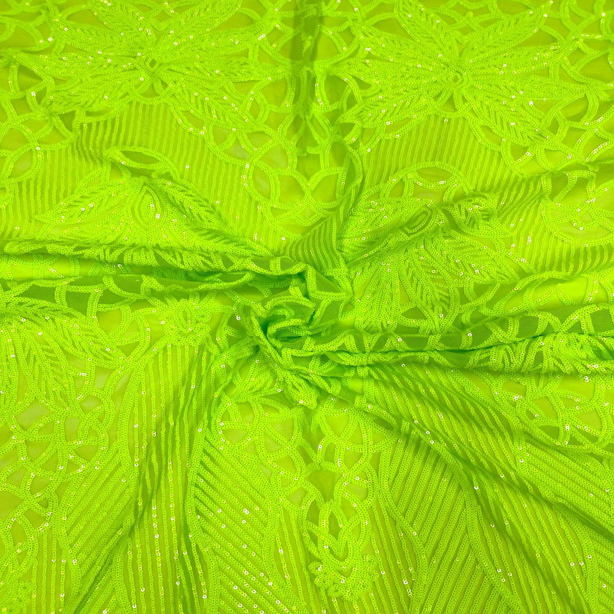 Stretch Sequins Fabric with Mesh Backing