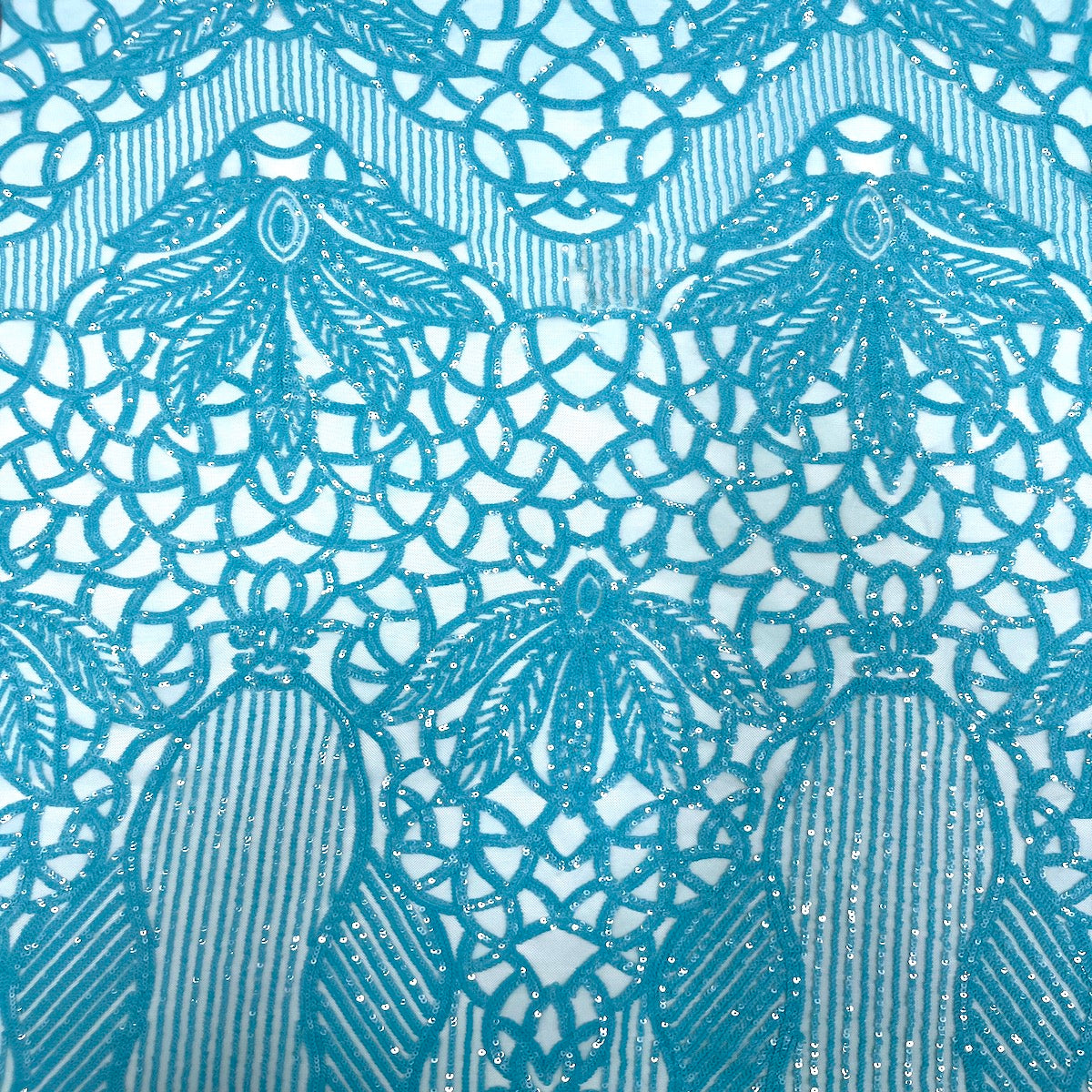 Stretch Sequins Fabric with Mesh Backing