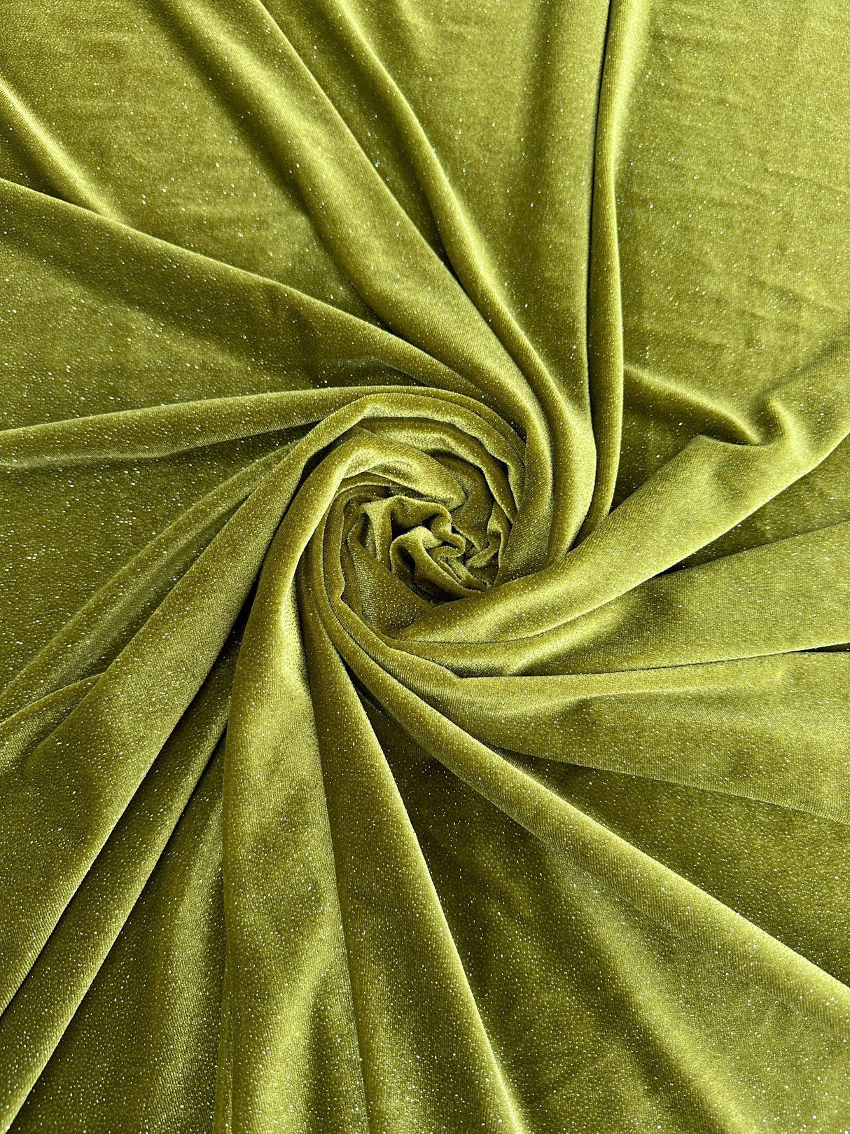 Shimmery Stretch Velvet Olive
