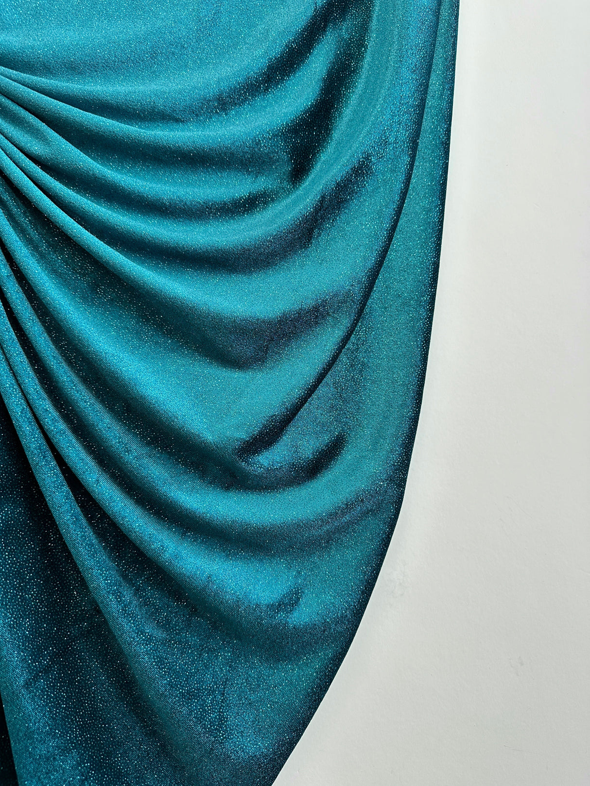Shimmery Stretch Velvet Teal Blue