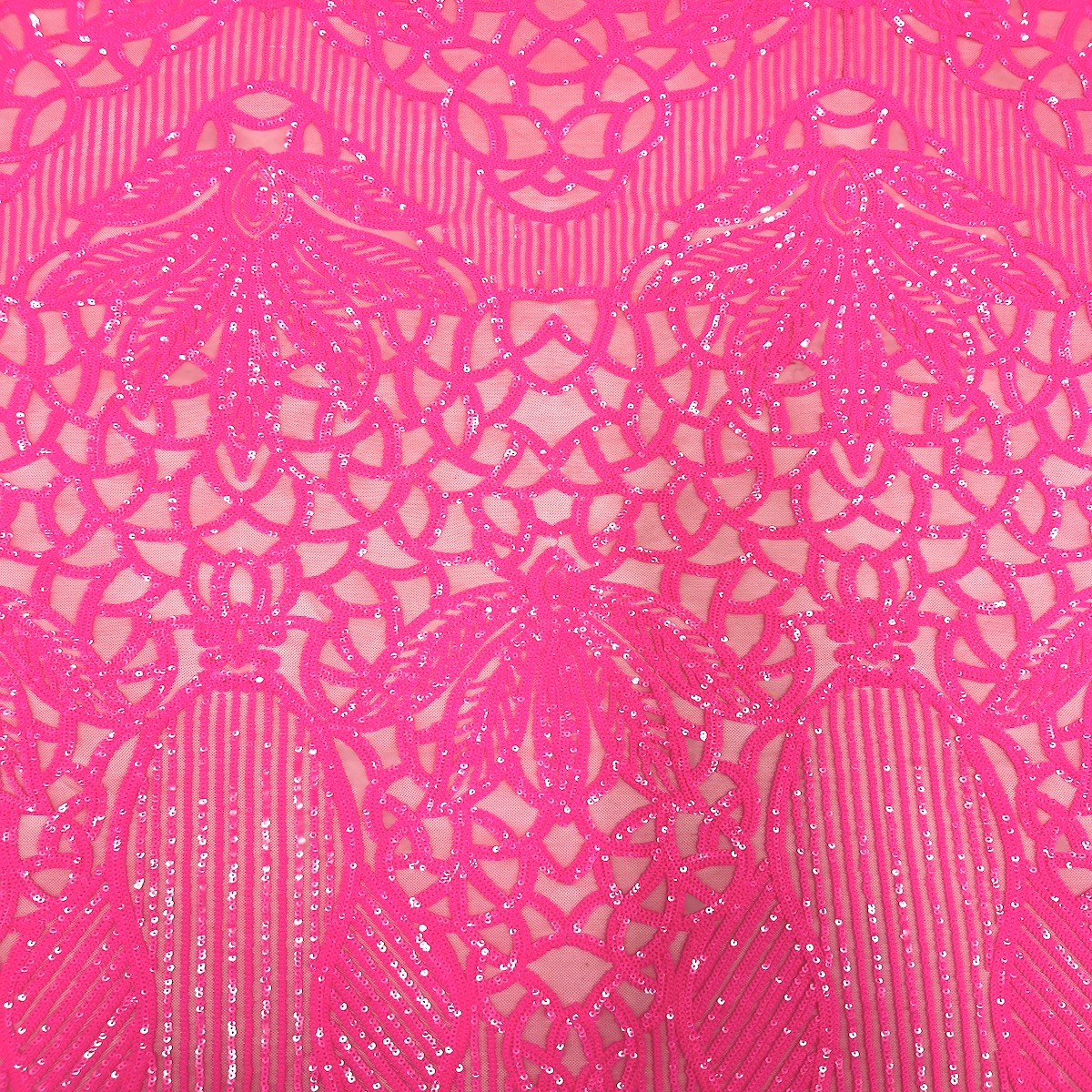 Stretch Sequins Fabric with Mesh Backing