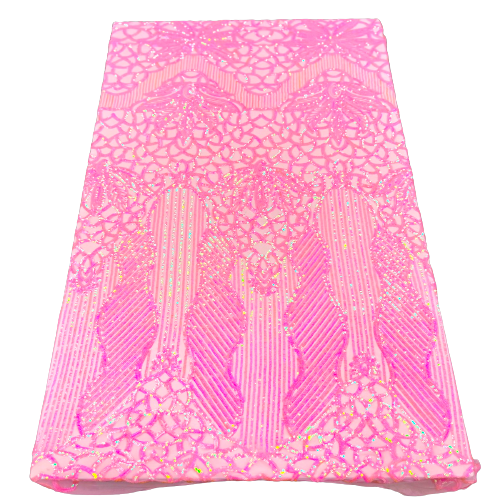 Stretch Sequins Fabric with Mesh Backing