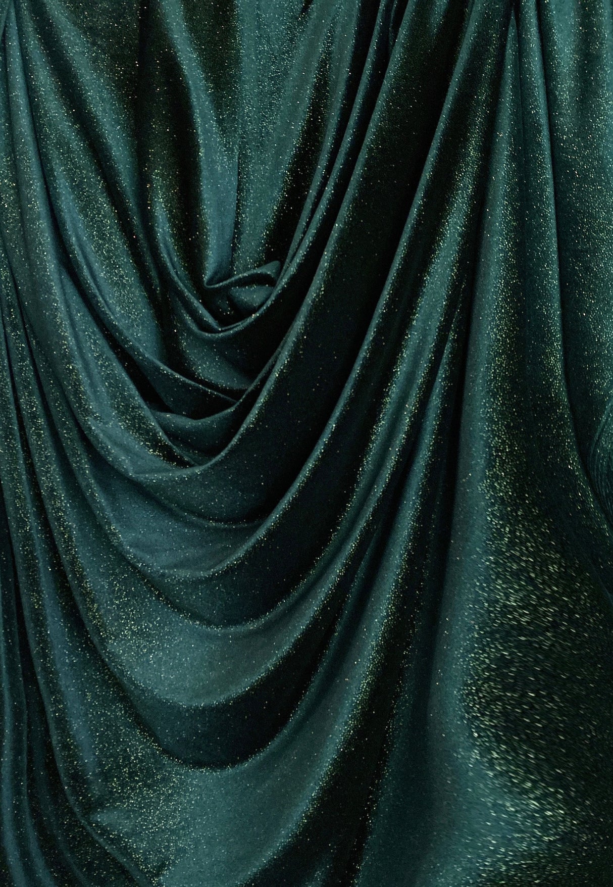 Shimmer Stretch Velvet Hunter Green
