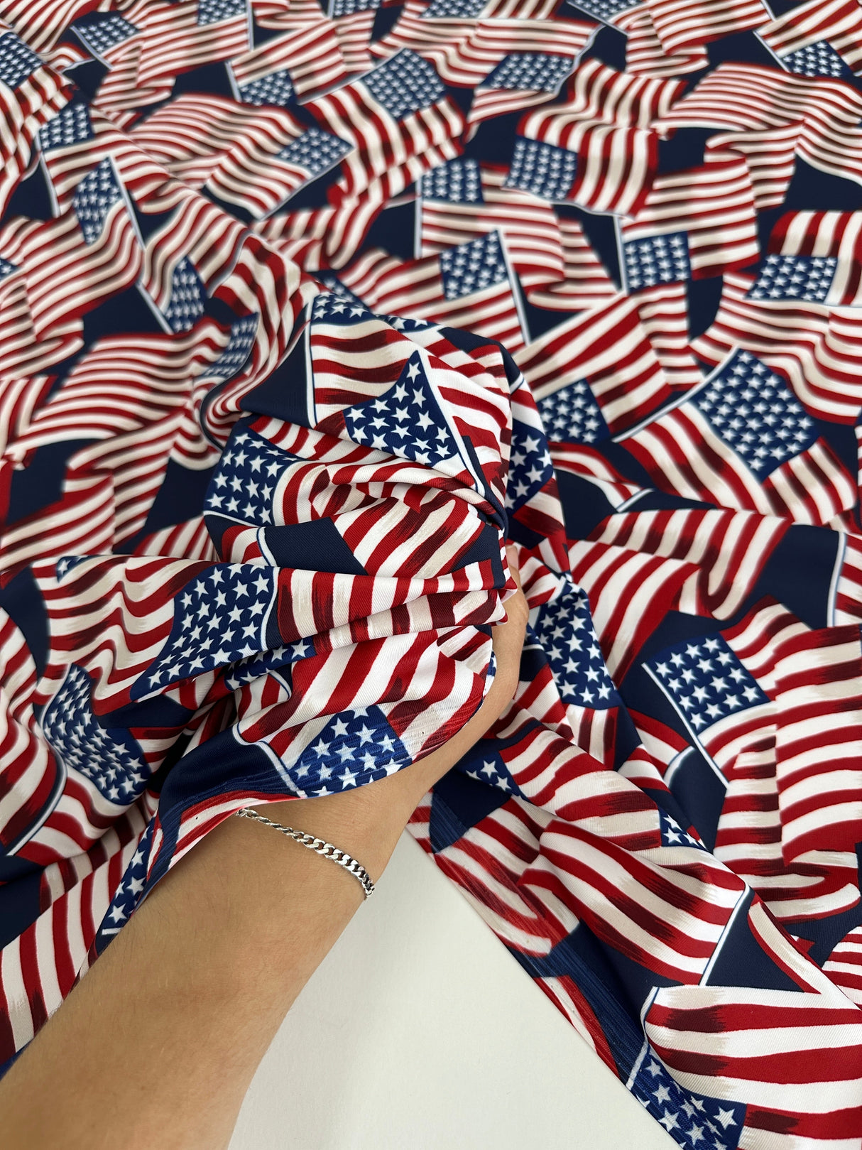 Printed Nylon Spandex American Flag