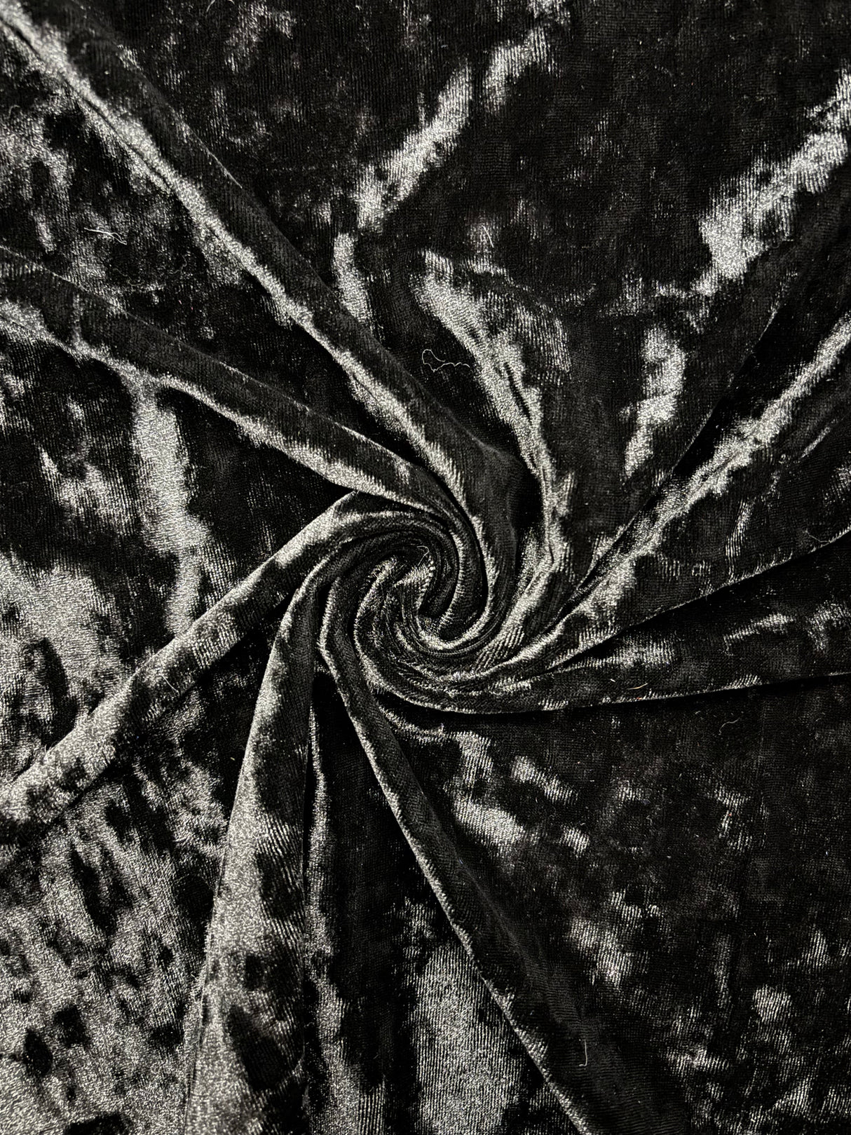 Black Crushed Velvet Fabric - Black, Crushed, 36" X 60" (1 Yard)