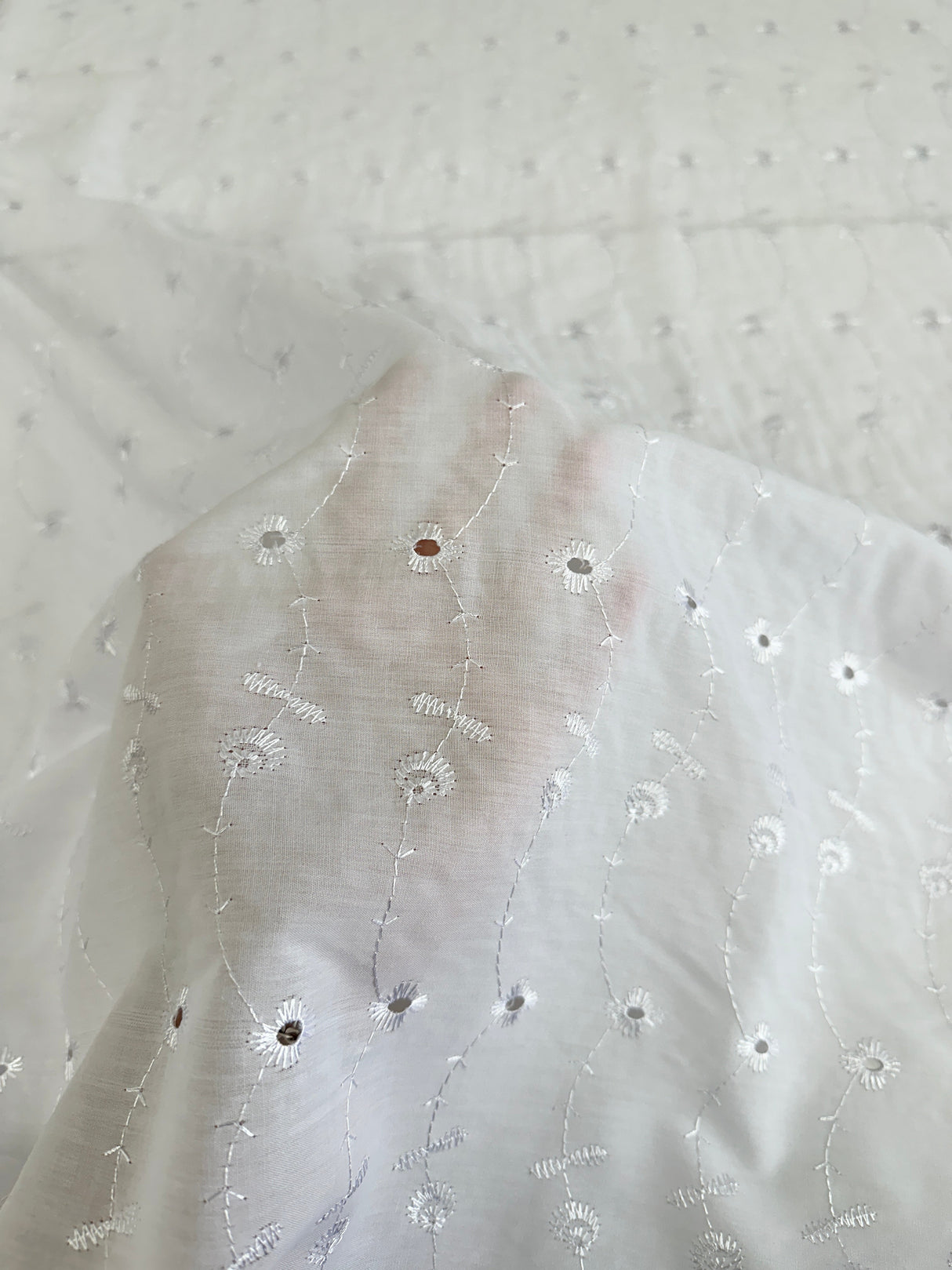 Cotton Embroidered Eyelet White