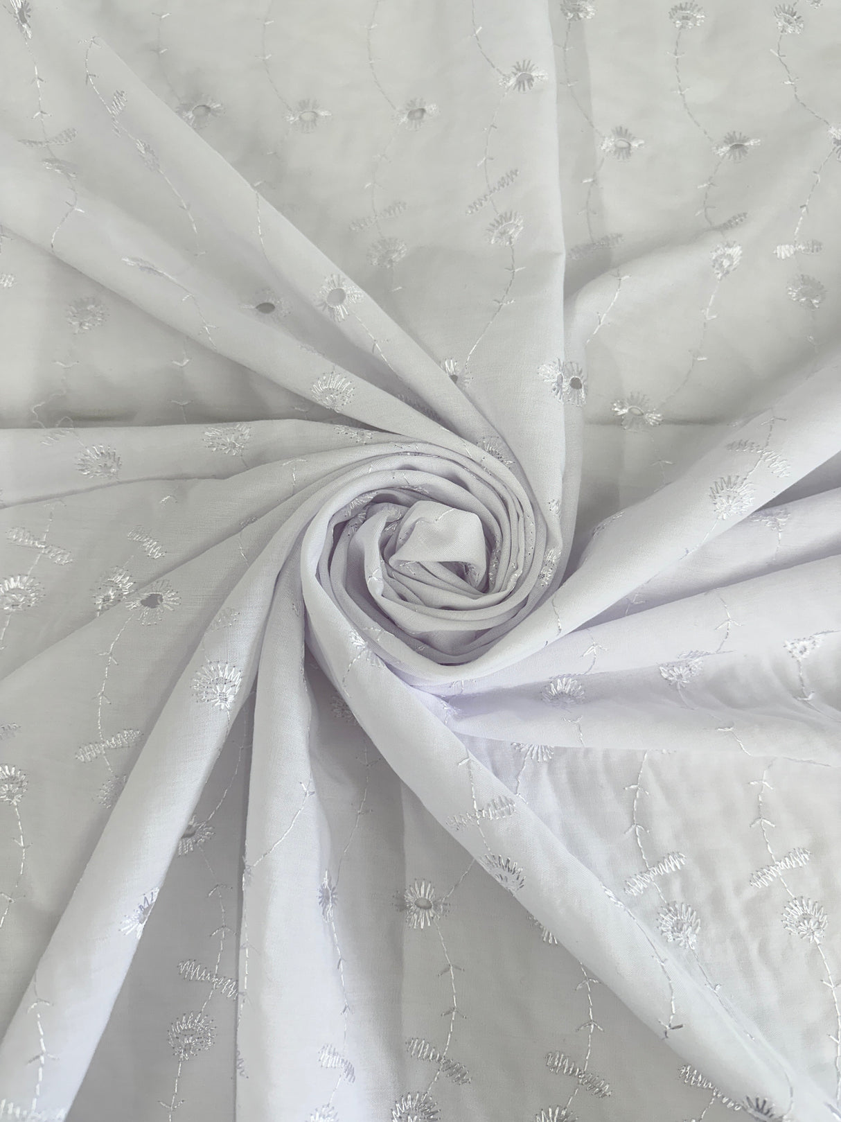 Cotton Embroidered Eyelet White
