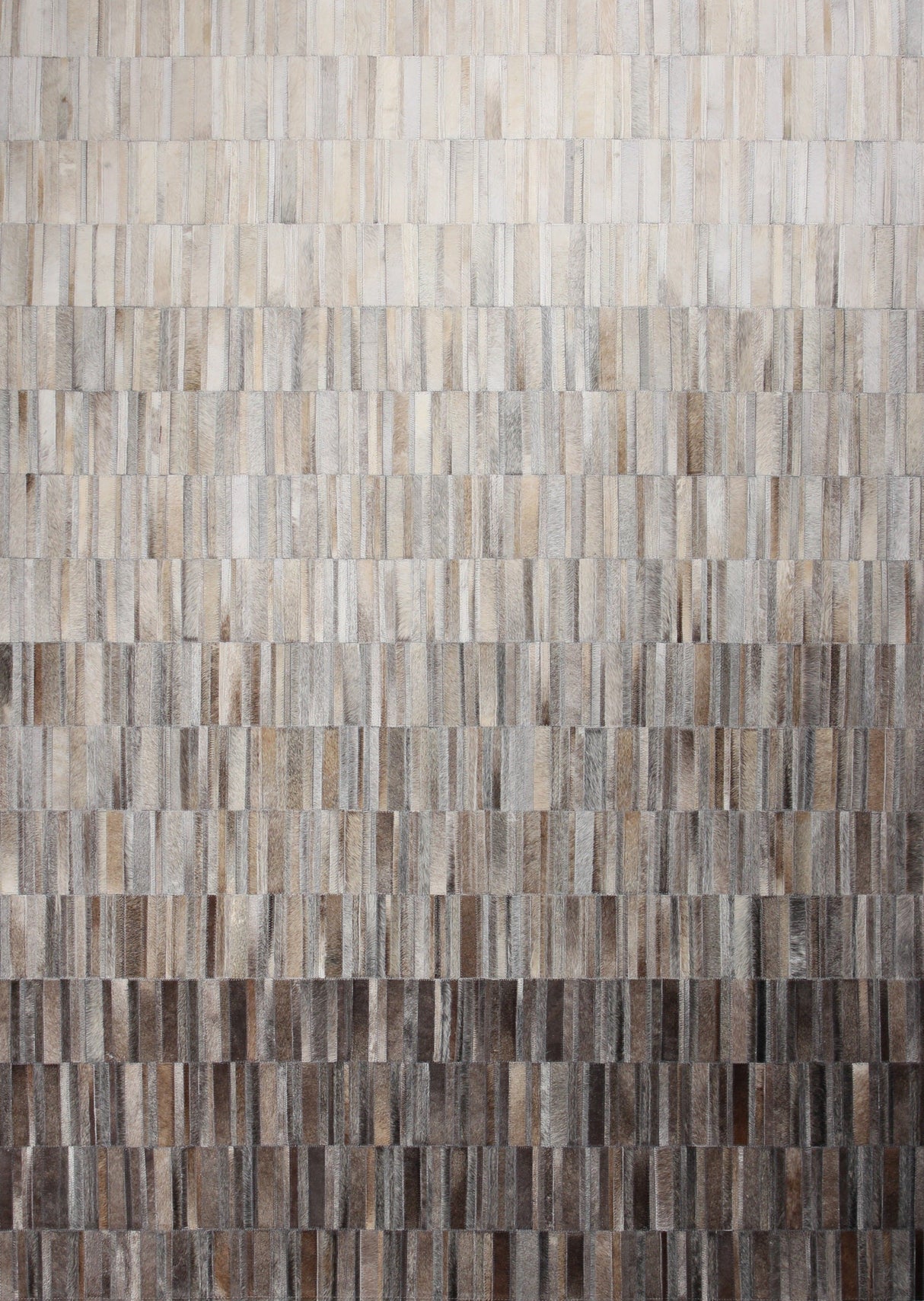 Fade Mocha White Patchwork Cowhide Fabric - Brown/White Faded, Area Rug, 5' X 7', 8' X 10', 9' X 12' (1 Unit)