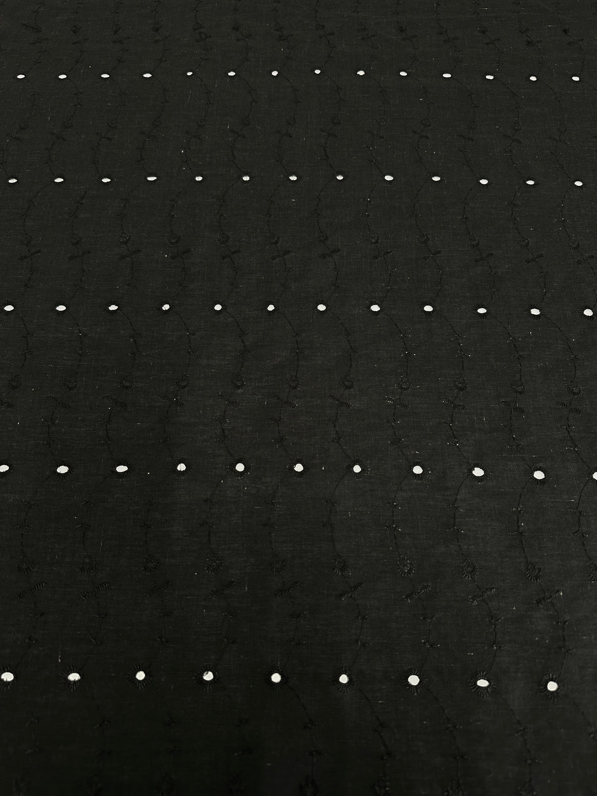 Black Embroidered Cotton Eyelet