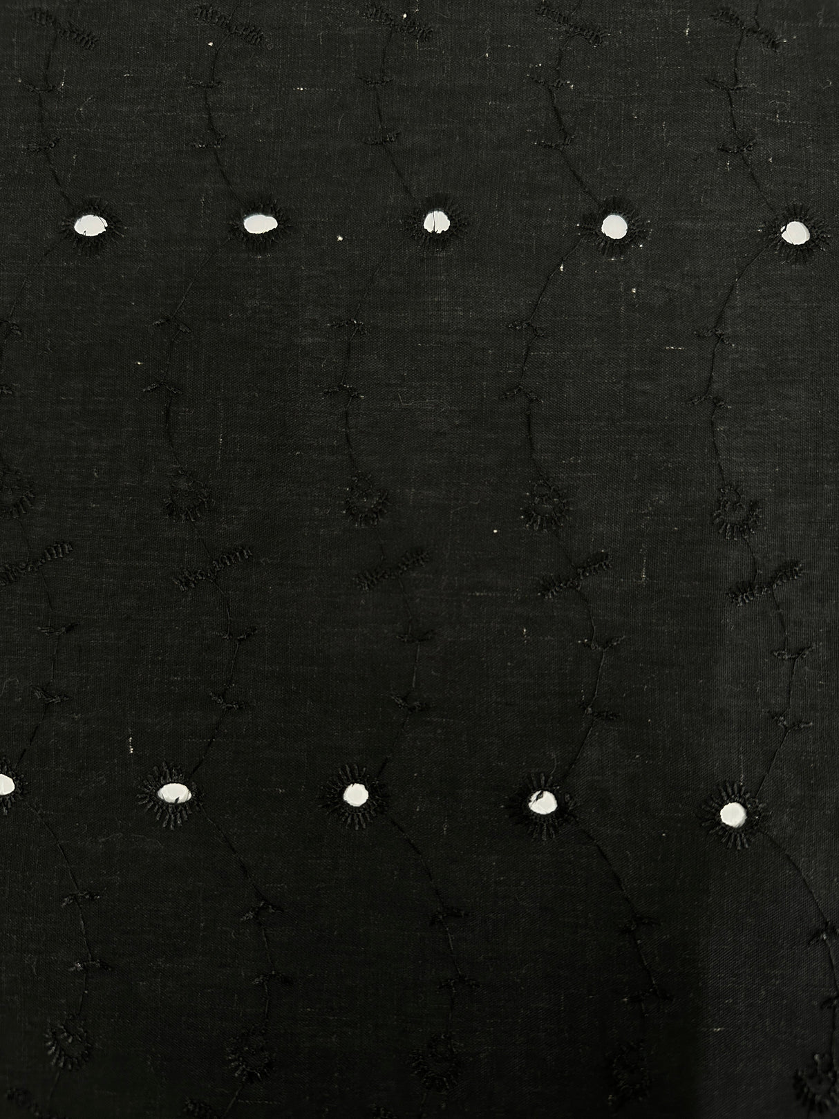 Black Embroidered Cotton Eyelet
