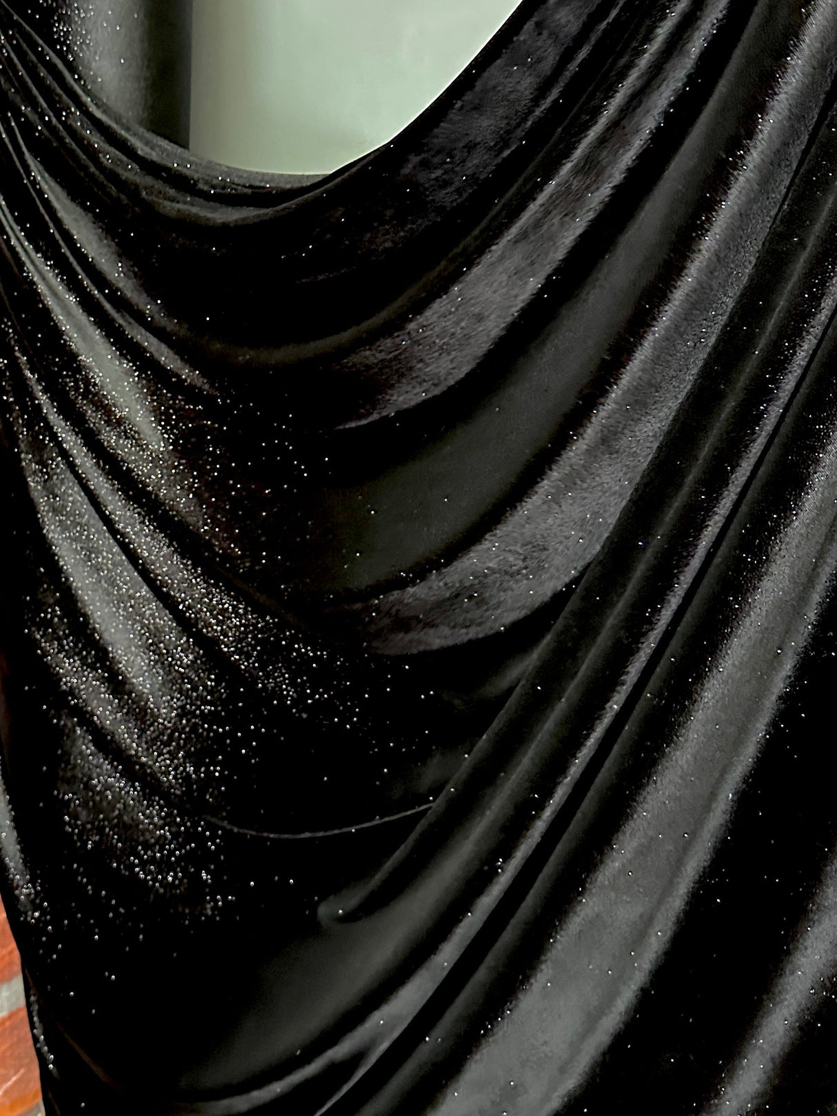 Black Shimmery Stretch Velvet