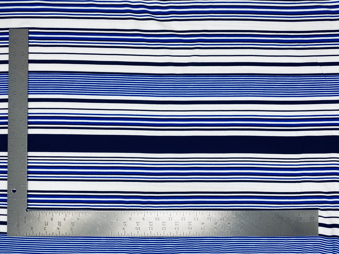 1 Yard Liverpool Knit Horizontal Multicolor Stripe Fabric for Apparel and Crafts – 58–60 Inches Wide