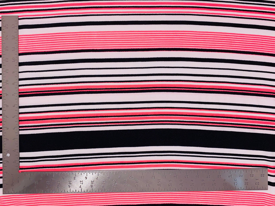 1 Yard Liverpool Knit Horizontal Multicolor Stripe Fabric for Apparel and Crafts – 58–60 Inches Wide