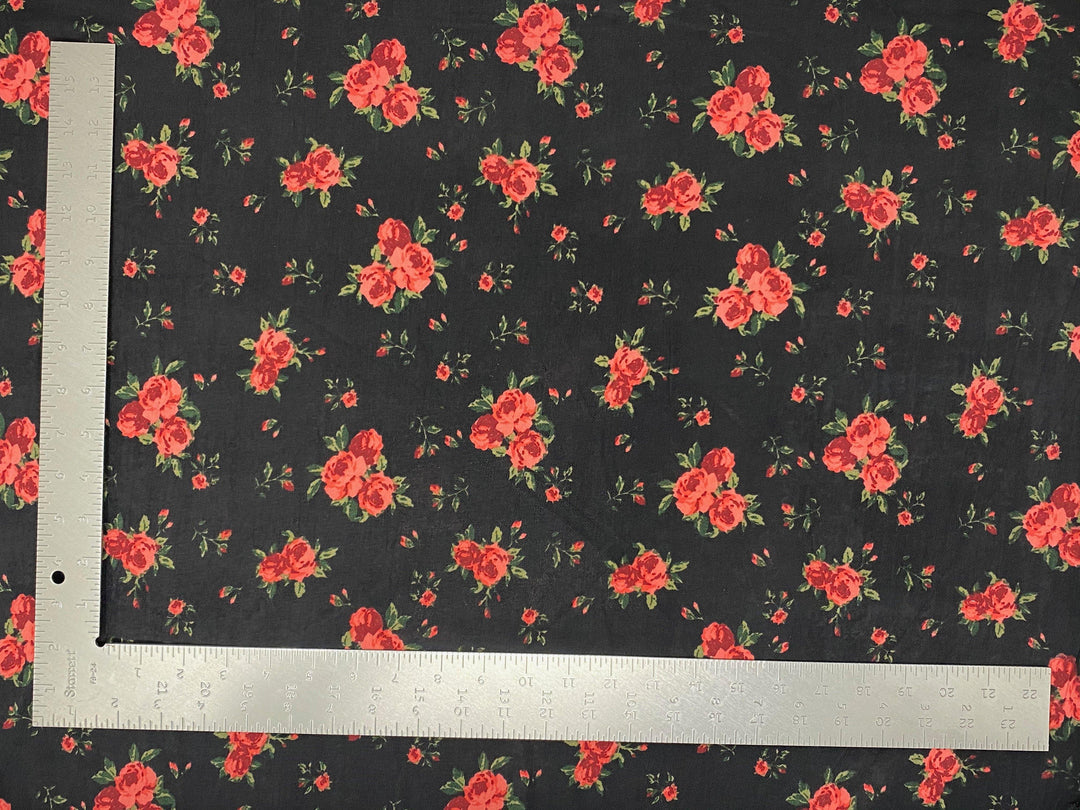 1 Yard ITY Knit Floral Print Fabric for Dresses and Apparel 60 Inches Wide