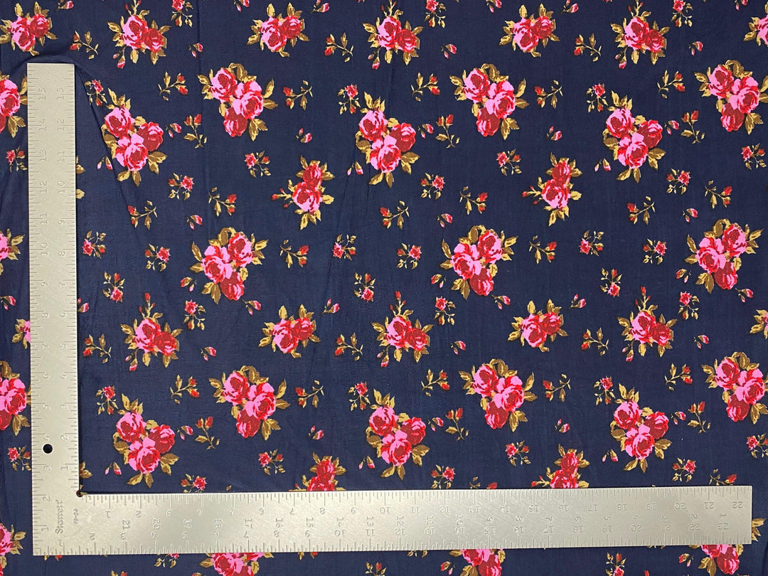 1 Yard ITY Knit Floral Print Fabric for Dresses and Apparel 60 Inches Wide