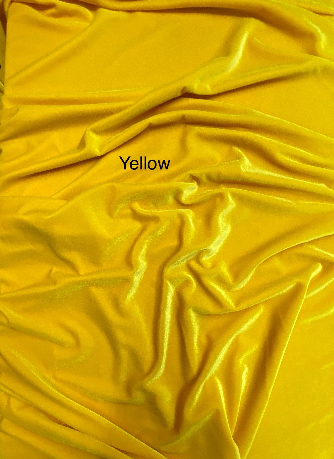 Yellow Stretch Velvet Fabric - Yellow, 58"-60" Wide